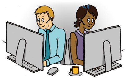 Working at a computer